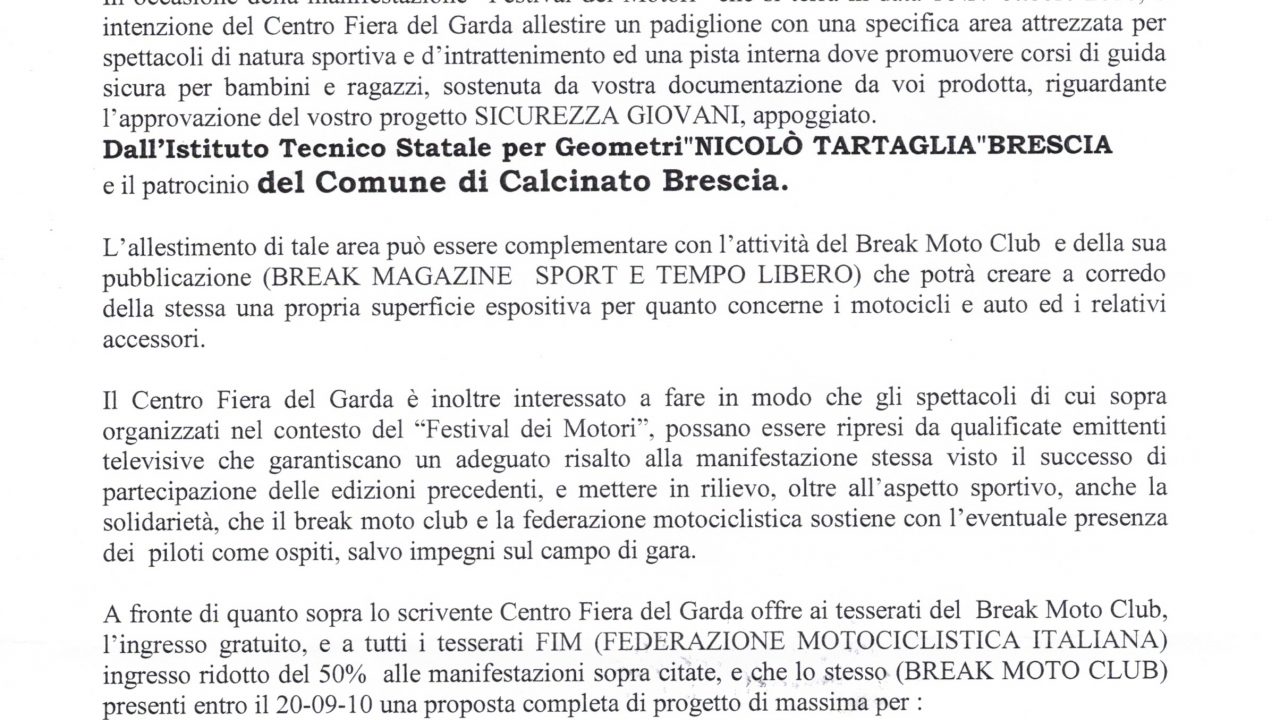 2010-06-21 Incarico Centro Fiera Del Garda Festival Dei Motori