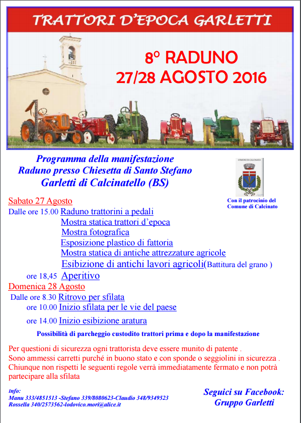 8 Raduno Trattori D’Epoca Garletti 27 & 28 Agosto