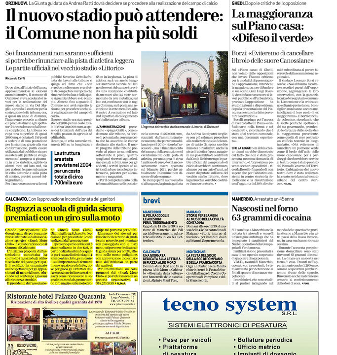 2009-10-24 Articolo Bresciaoggi Serate Sociali All’insegna dello Sport