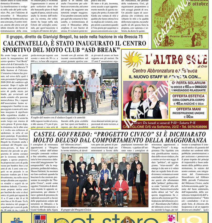 2009-10-17 IL Articolo Il Gazzettino Nuovo Inaugurazione Centro Break