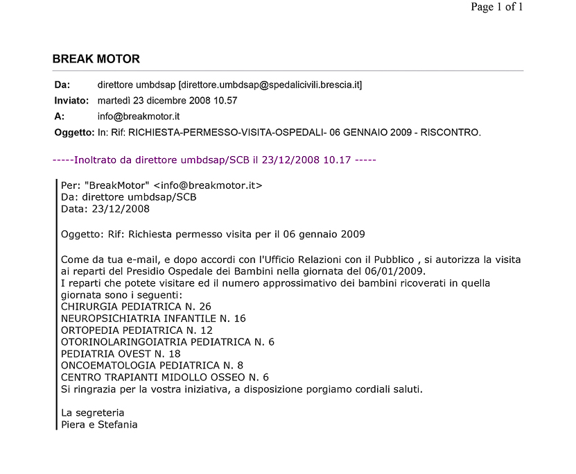 2008-12-23 Autorizzazione Spedali Civili Consegna Giochi Giornata Della Befana