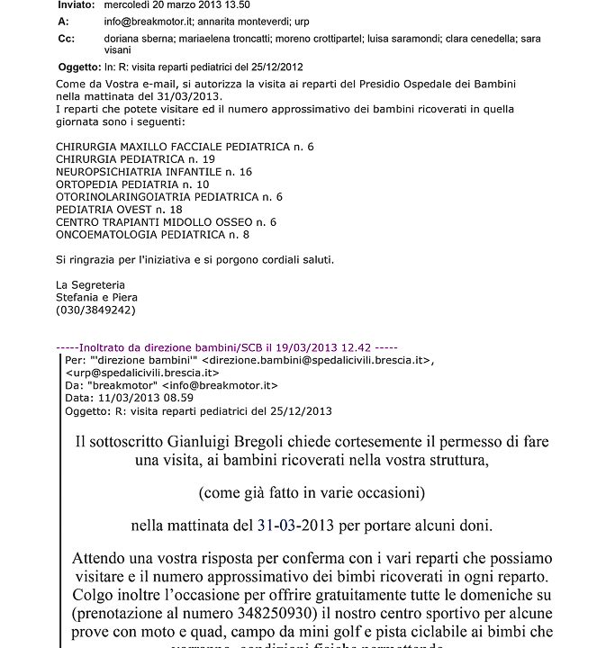 2013-03-20 Autorizzazione Spedali Civili Consegna Giochi  Domenica Di Pasqua