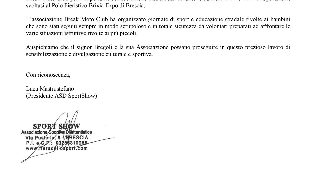 2014-05-31 Referenze Collaborazione Organizzazione Sport Show Brescia 