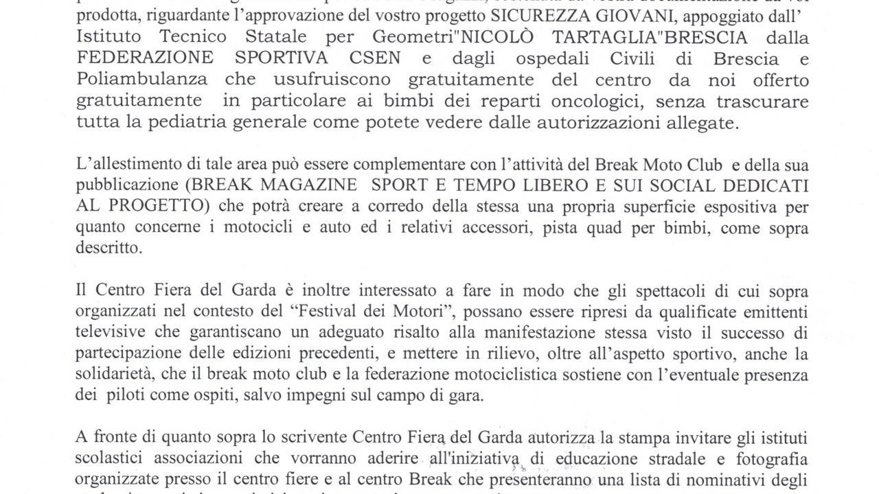 2017-09-06 Incarico Centro Fiera Del Garda Festival Dei Motori
