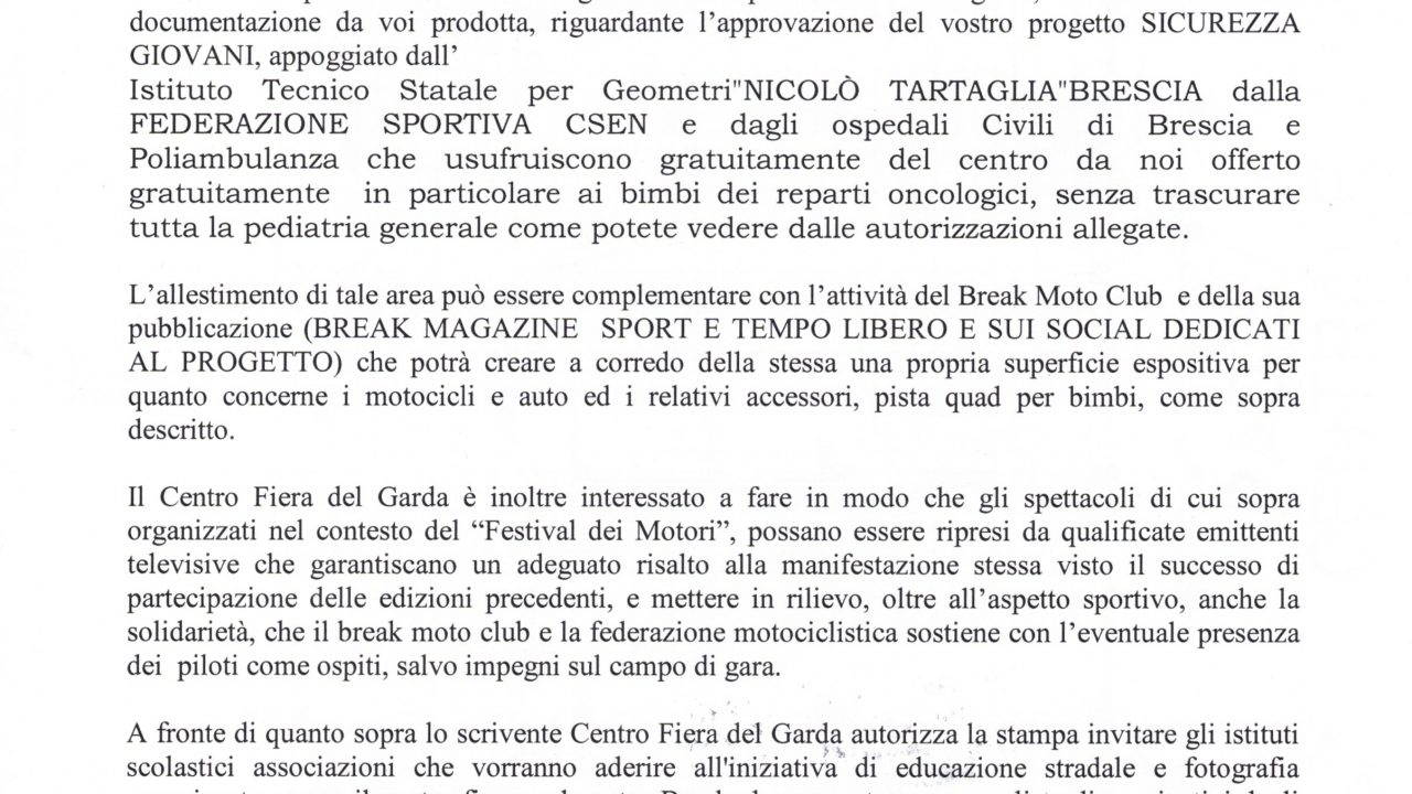 2018-05-20 Incarico Centro Fiera Del Garda Festival Dei Motori