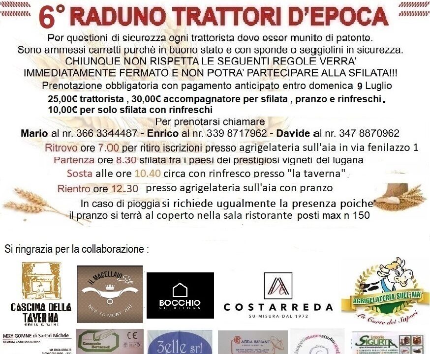 6° Raduno Trattori D’Epoca Teste Calde De Sentener e Lunà