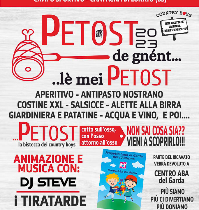 29 Luglio Appuntamento Da non Perdere Con Gli Amici Del Petost